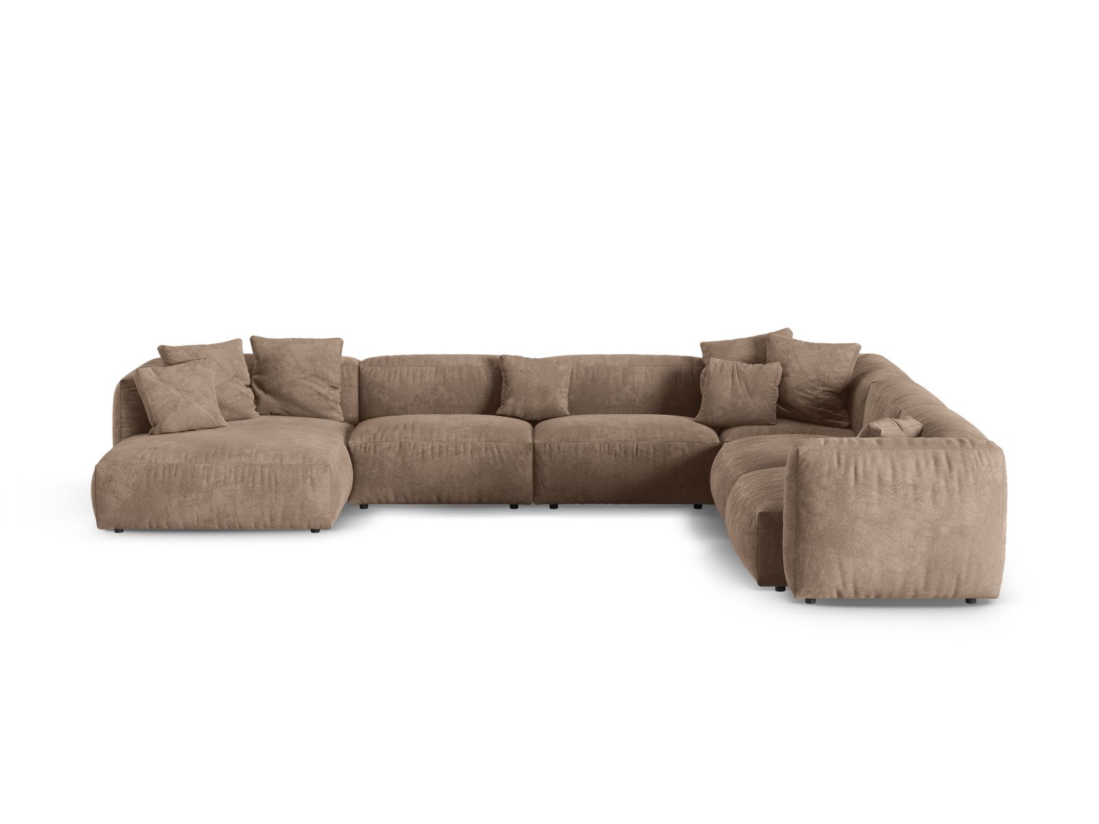 Velvet Modular Right Corner Sofa XL, "Martina", 6 Seats, 420x330x75