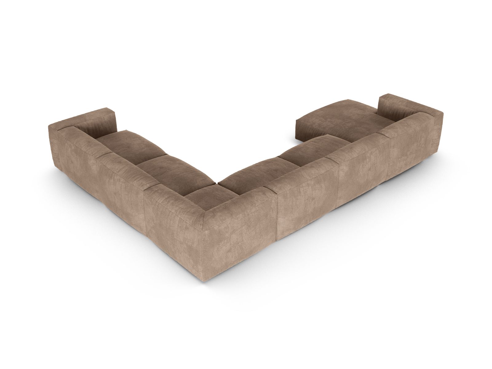 Velvet Modular Right Corner Sofa XL, "Martina", 6 Seats, 420x330x75