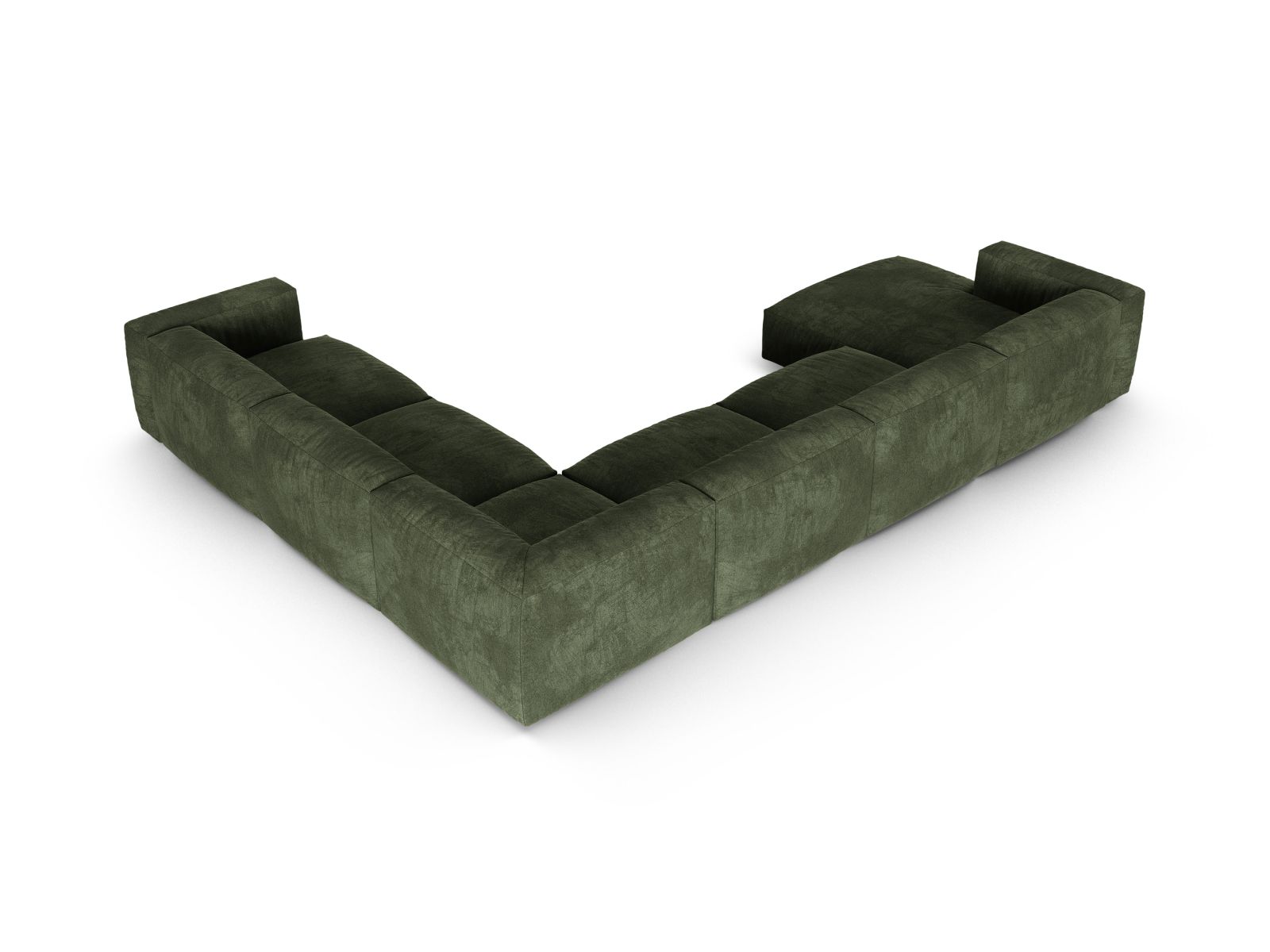 Velvet Modular Right Corner Sofa XL, "Martina", 6 Seats, 420x330x75