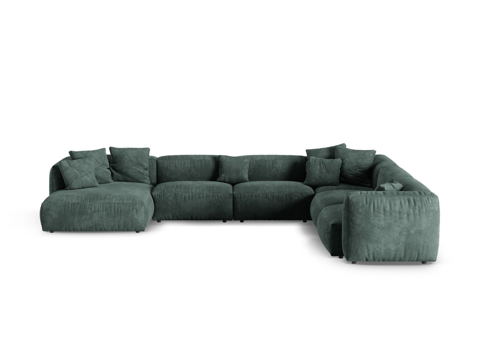 Velvet Modular Right Corner Sofa XL, "Martina", 6 Seats, 420x330x75