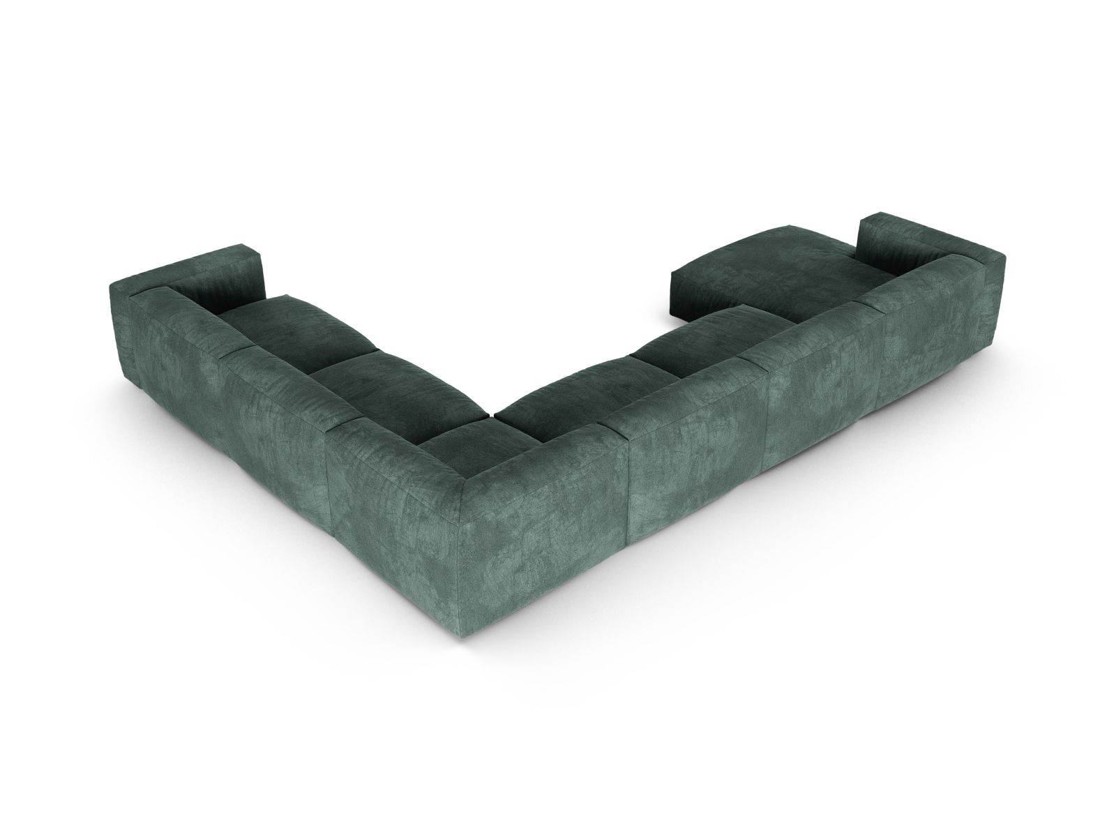Velvet Modular Right Corner Sofa XL, "Martina", 6 Seats, 420x330x75