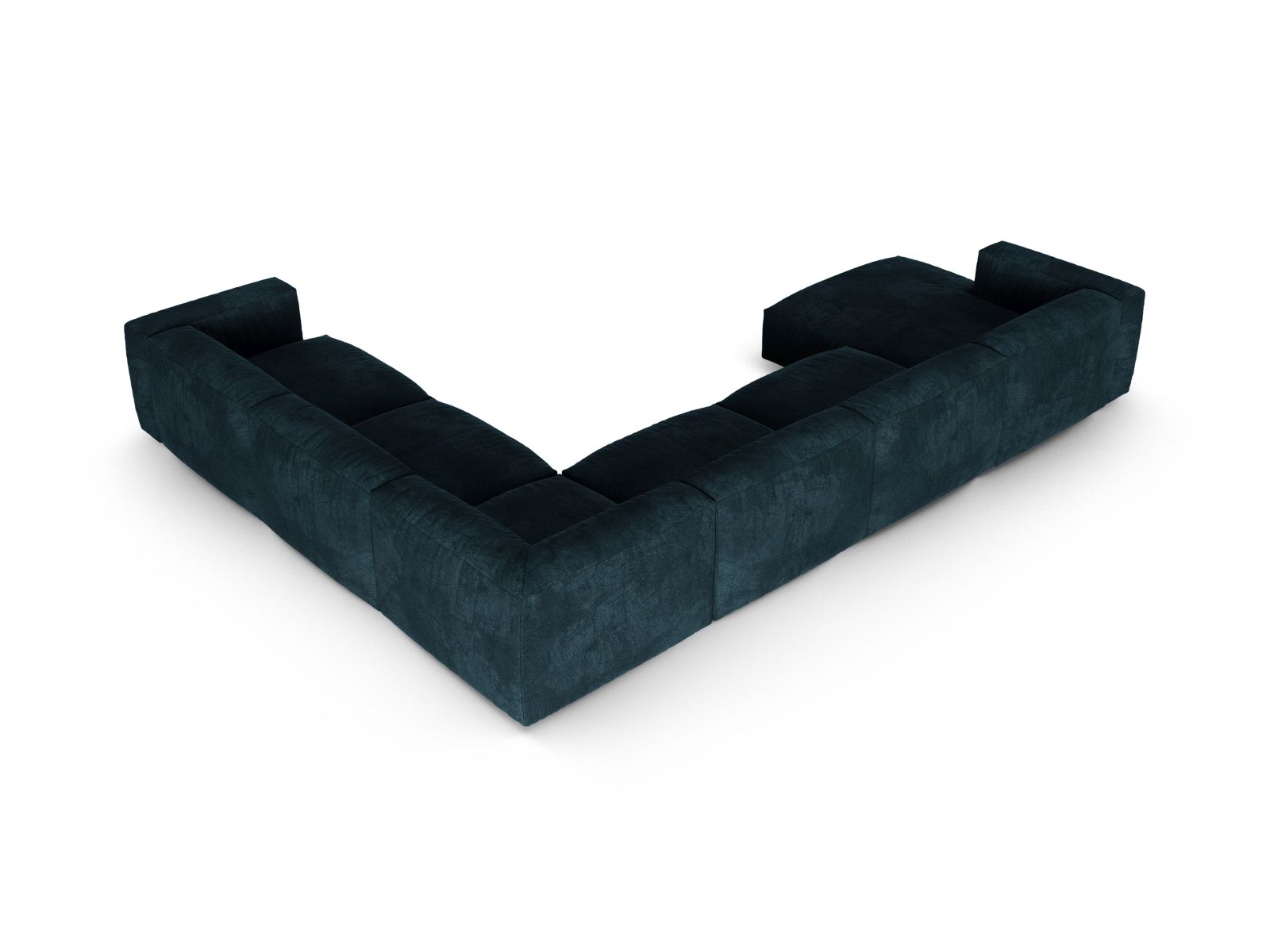 Velvet Modular Right Corner Sofa XL, "Martina", 6 Seats, 420x330x75