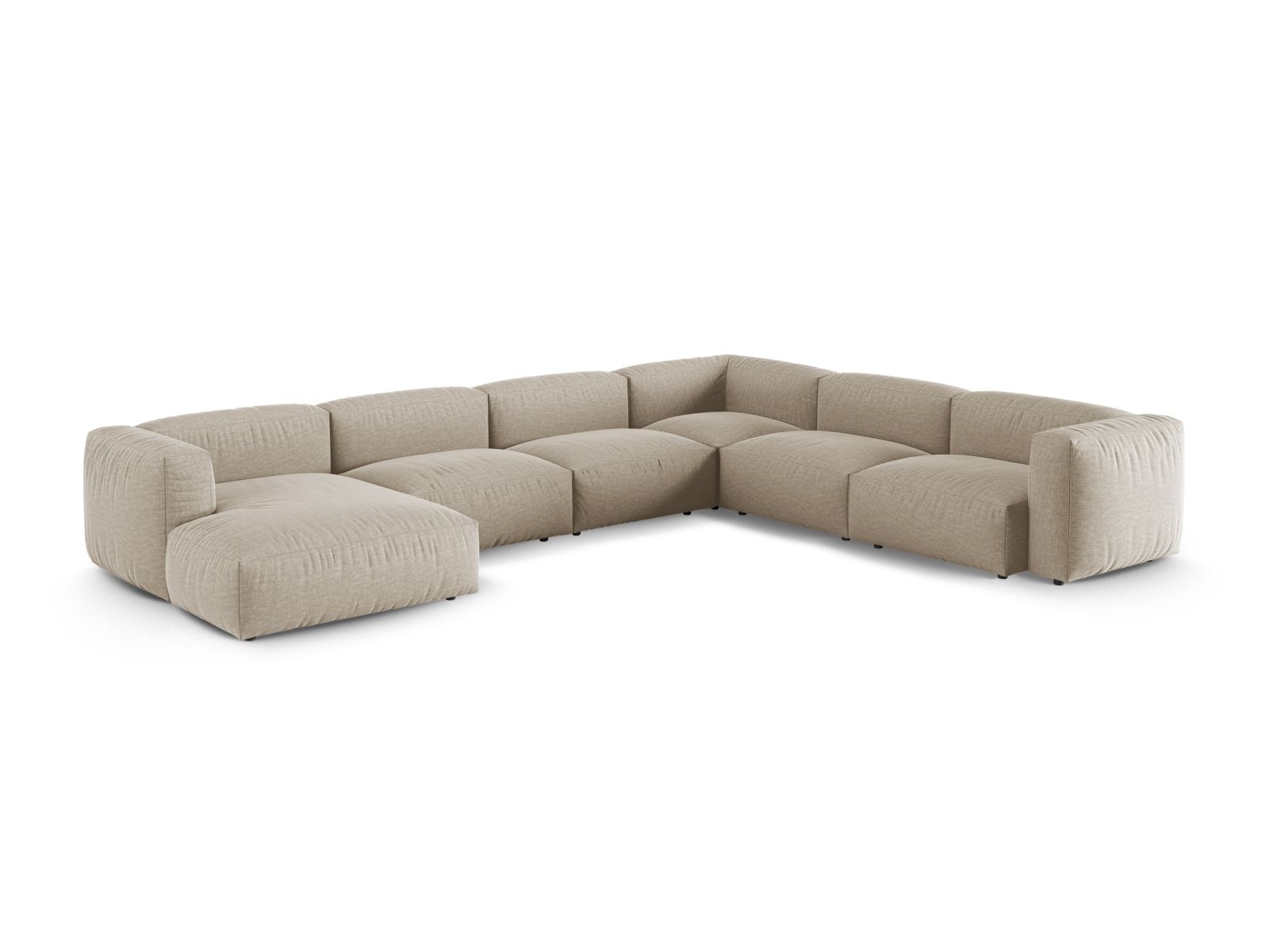 Modular Right Corner Sofa XL, "Martina", 6 Seats, 420x330x75