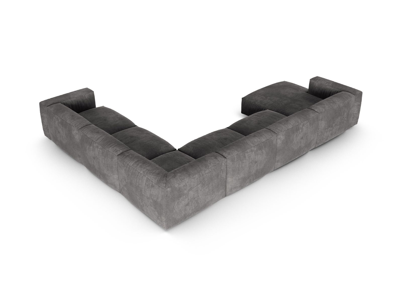 Velvet Modular Right Corner Sofa XL, "Martina", 6 Seats, 420x330x75