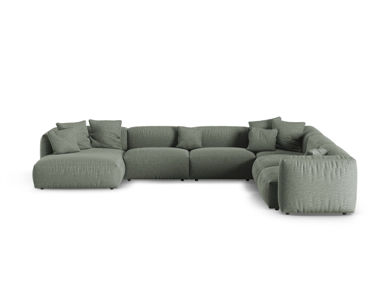 Modular Right Corner Sofa XL, "Martina", 6 Seats, 420x330x75