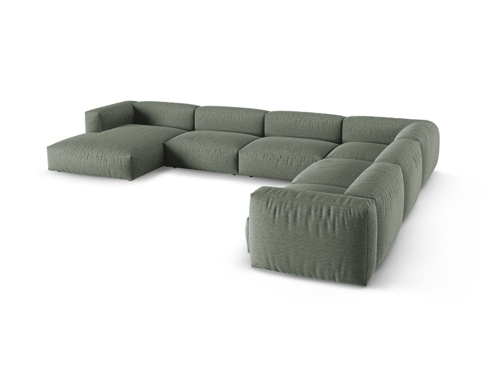 Modular Right Corner Sofa XL, "Martina", 6 Seats, 420x330x75