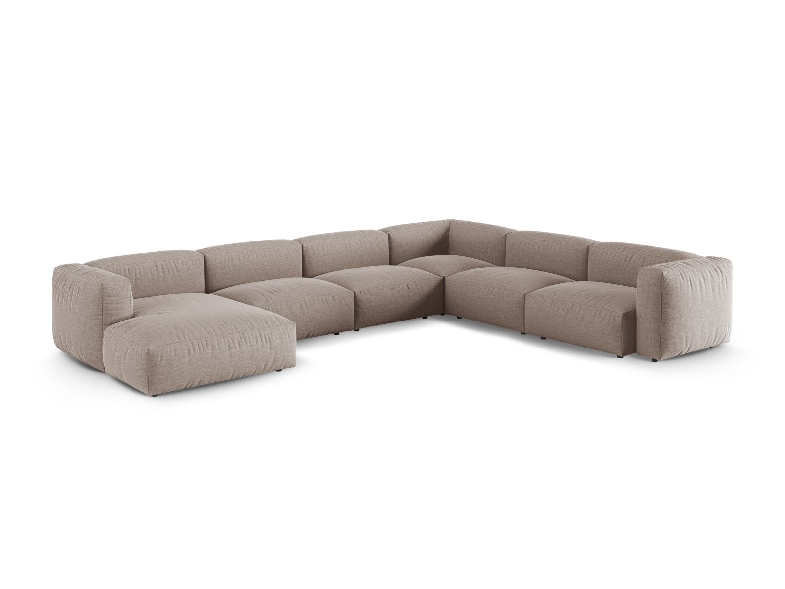 Modular Right Corner Sofa XL, "Martina", 6 Seats, 420x330x75