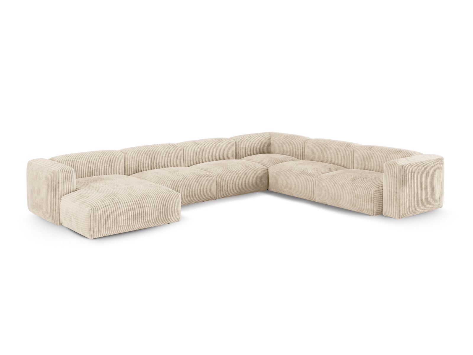 Modular Right Corner Sofa XL, "Martina", 6 Seats, 420x330x75