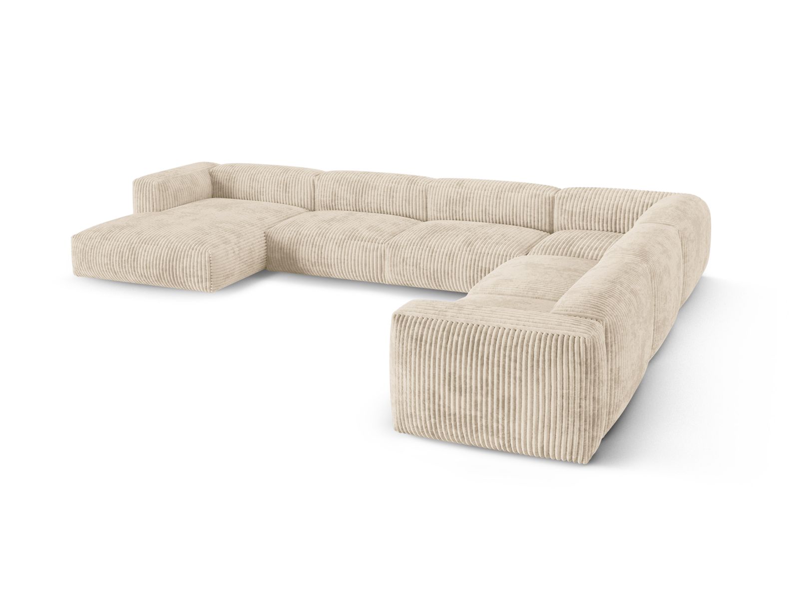 Modular Right Corner Sofa XL, "Martina", 6 Seats, 420x330x75
