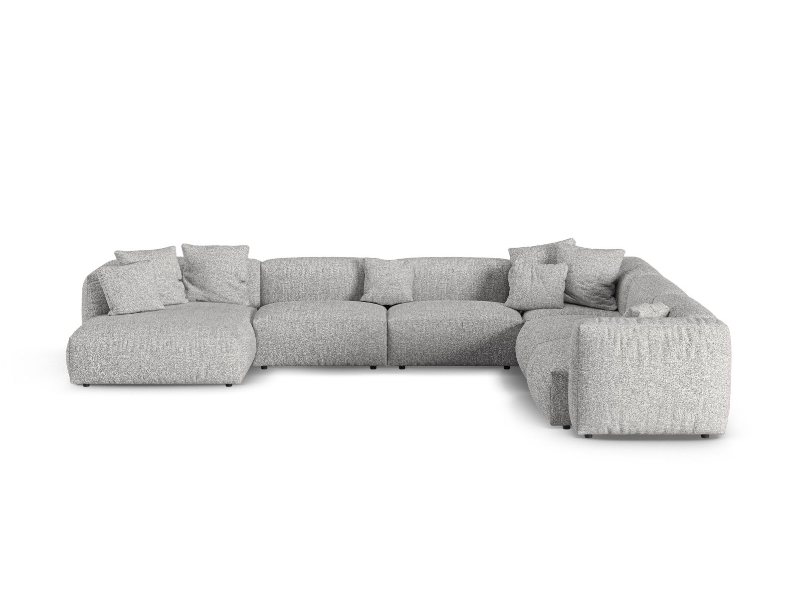 Boucle Modular Right Corner Sofa XL, "Martina", 6 Seats, 420x330x75