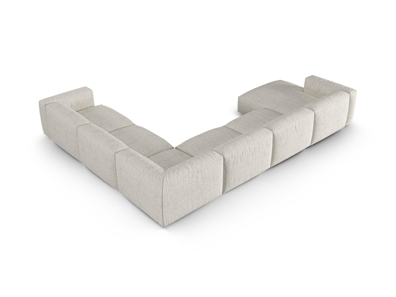Boucle Modular Right Corner Sofa XL, "Martina", 6 Seats, 420x330x75