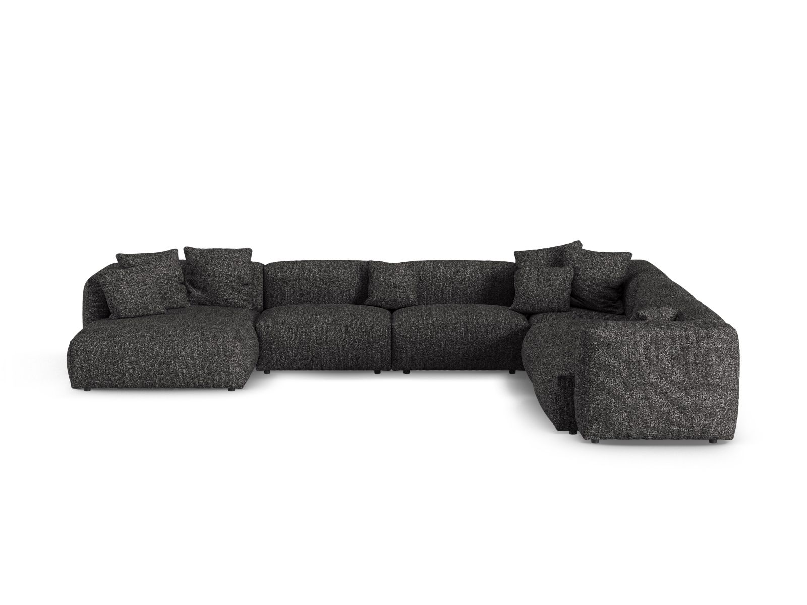 Boucle Modular Right Corner Sofa XL, "Martina", 6 Seats, 420x330x75