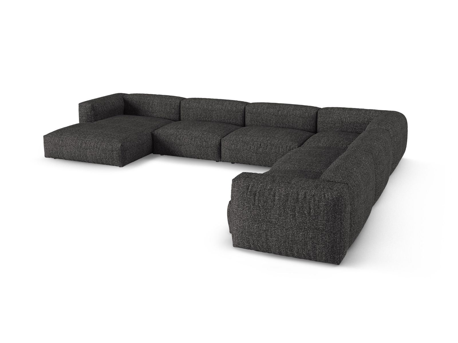 Boucle Modular Right Corner Sofa XL, "Martina", 6 Seats, 420x330x75