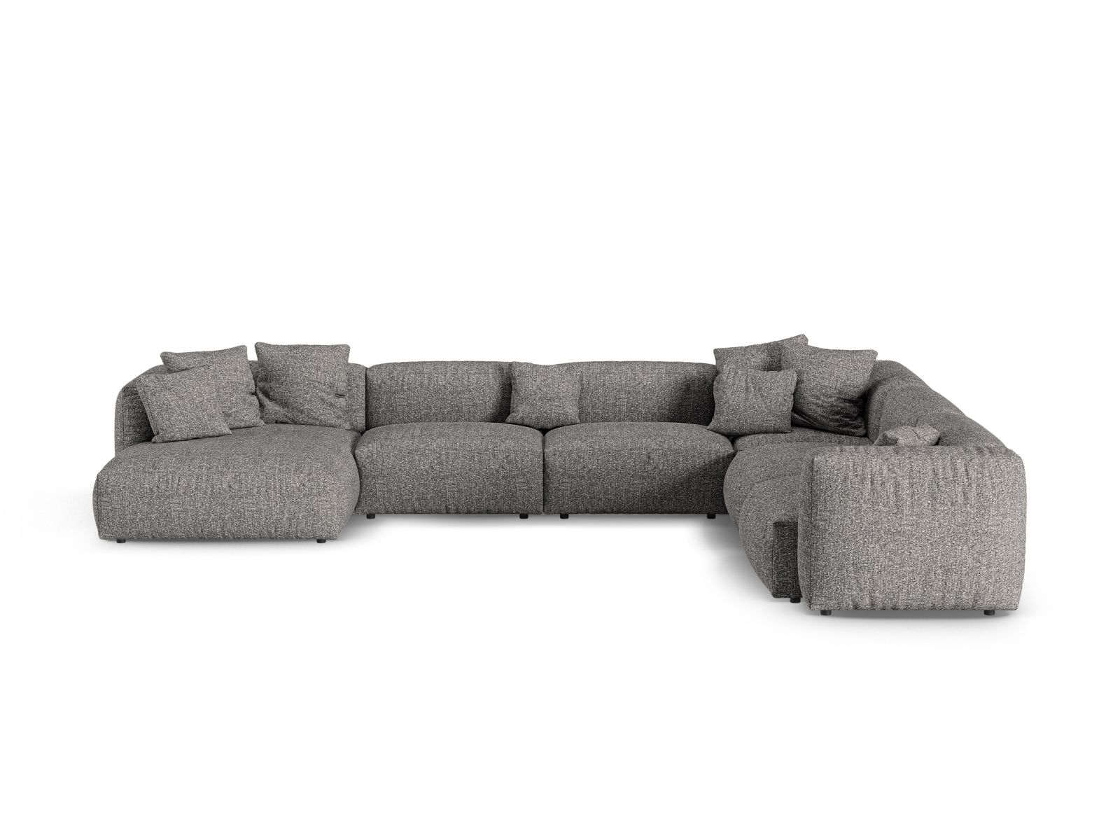 Boucle Modular Right Corner Sofa XL, "Martina", 6 Seats, 420x330x75