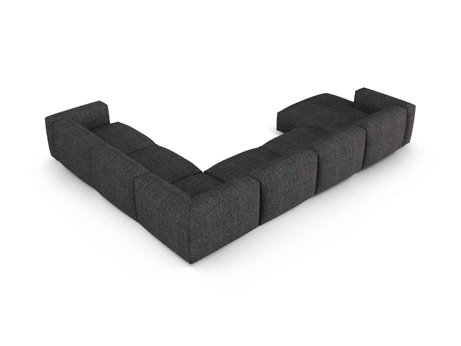Boucle Modular Right Corner Sofa XL, "Martina", 6 Seats, 420x330x75