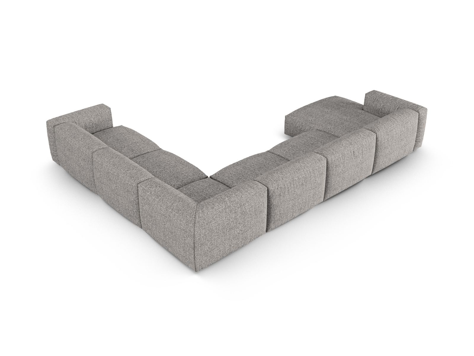 Boucle Modular Right Corner Sofa XL, "Martina", 6 Seats, 420x330x75