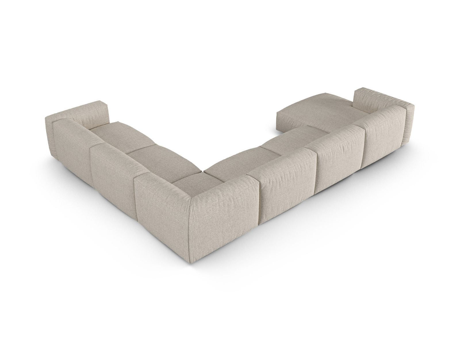 Boucle Modular Right Corner Sofa XL, "Martina", 6 Seats, 420x330x75
