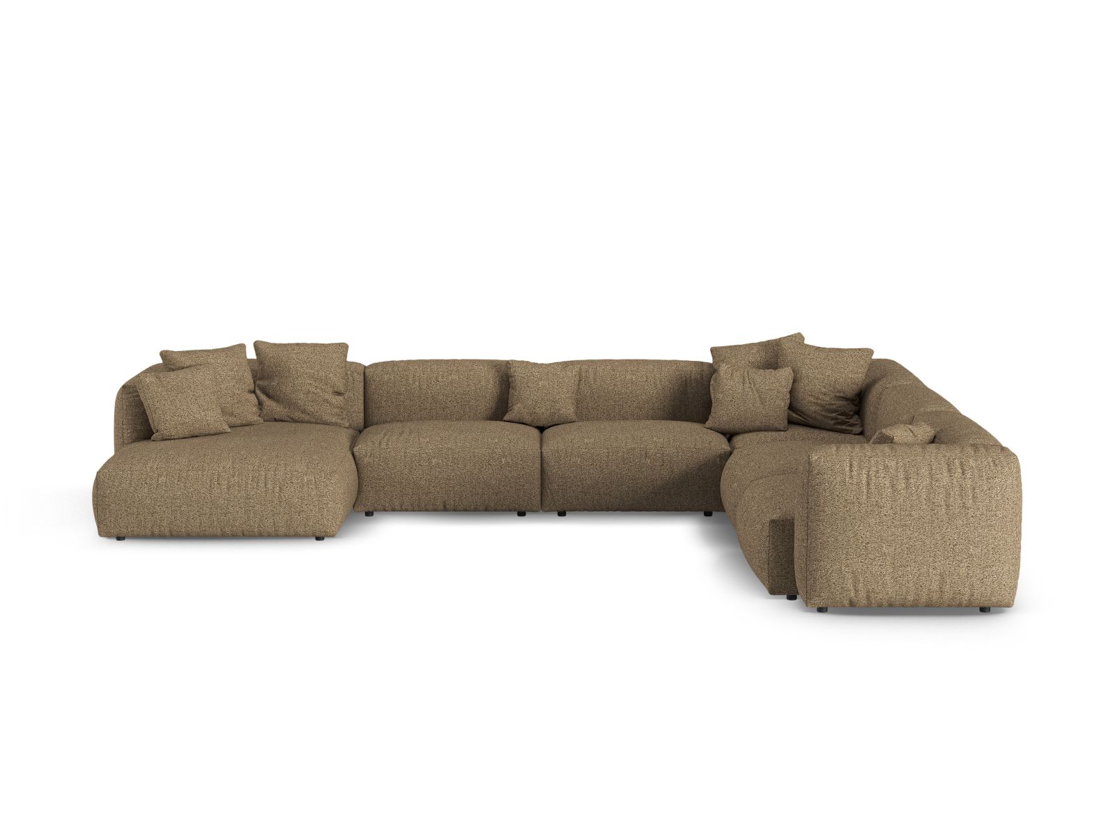 Boucle Modular Right Corner Sofa XL, "Martina", 6 Seats, 420x330x75