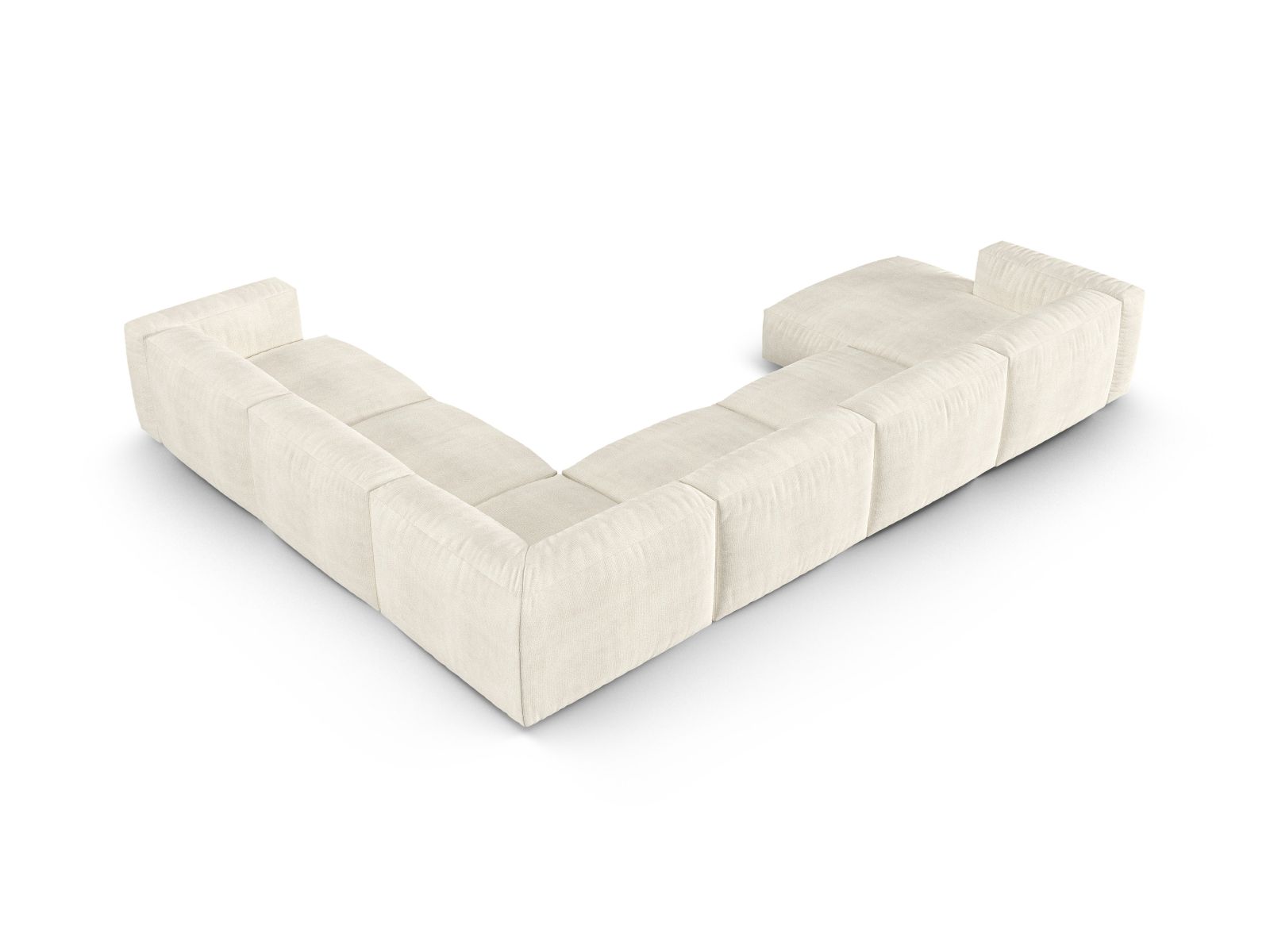 Boucle Modular Right Corner Sofa XL, "Martina", 6 Seats, 420x330x75