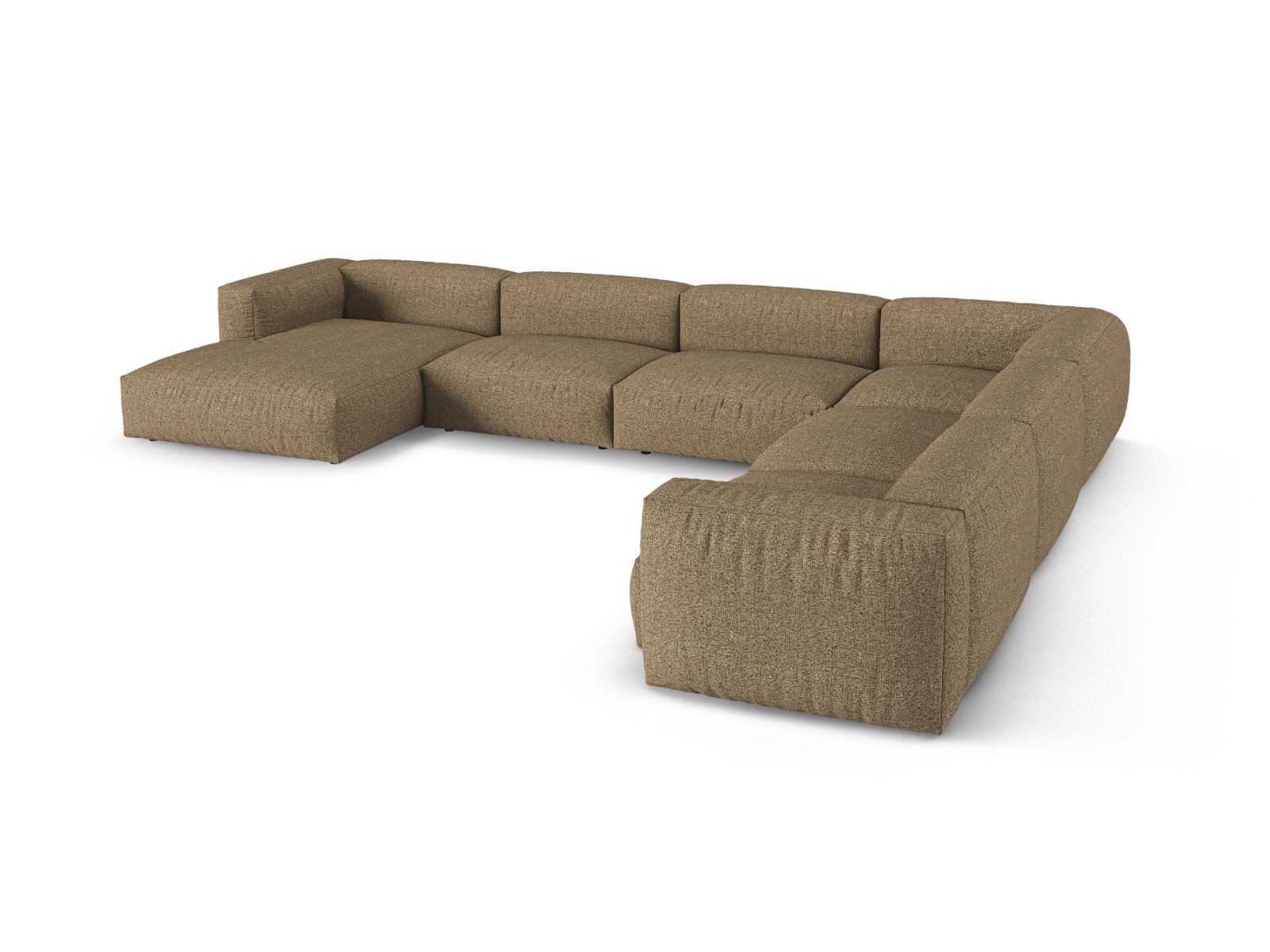 Boucle Modular Right Corner Sofa XL, "Martina", 6 Seats, 420x330x75