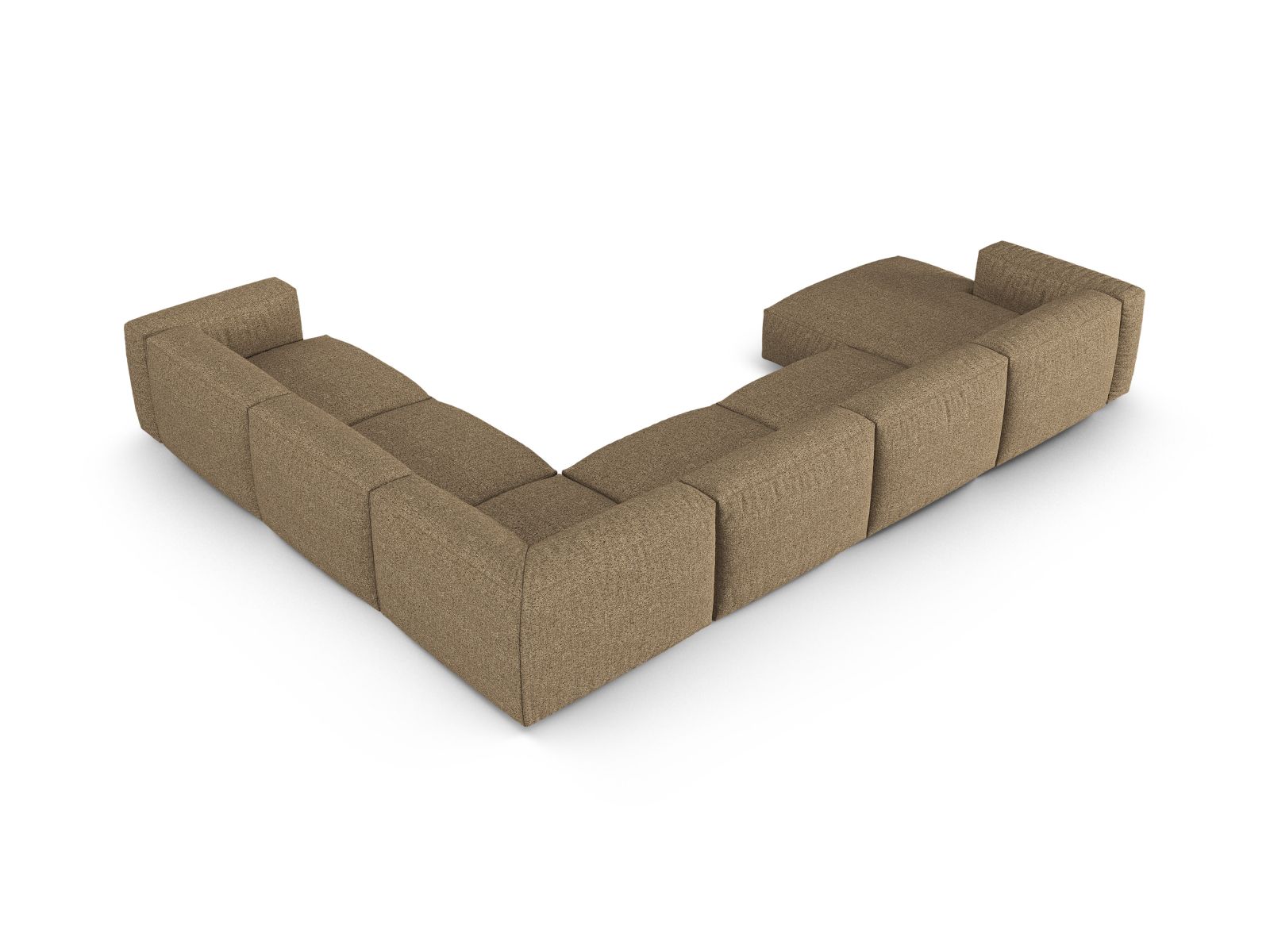 Boucle Modular Right Corner Sofa XL, "Martina", 6 Seats, 420x330x75