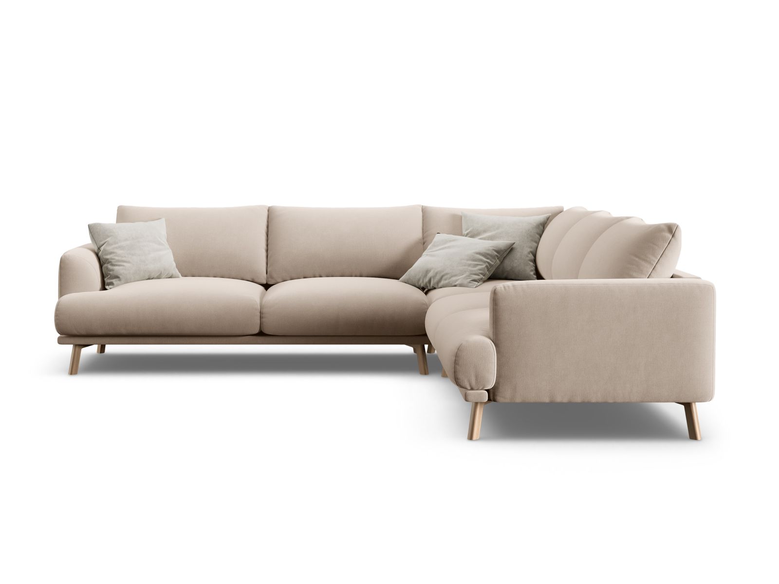 Velvet Symmetrical Corner Sofa, "Naomi", 5 Seats, 280x280x75