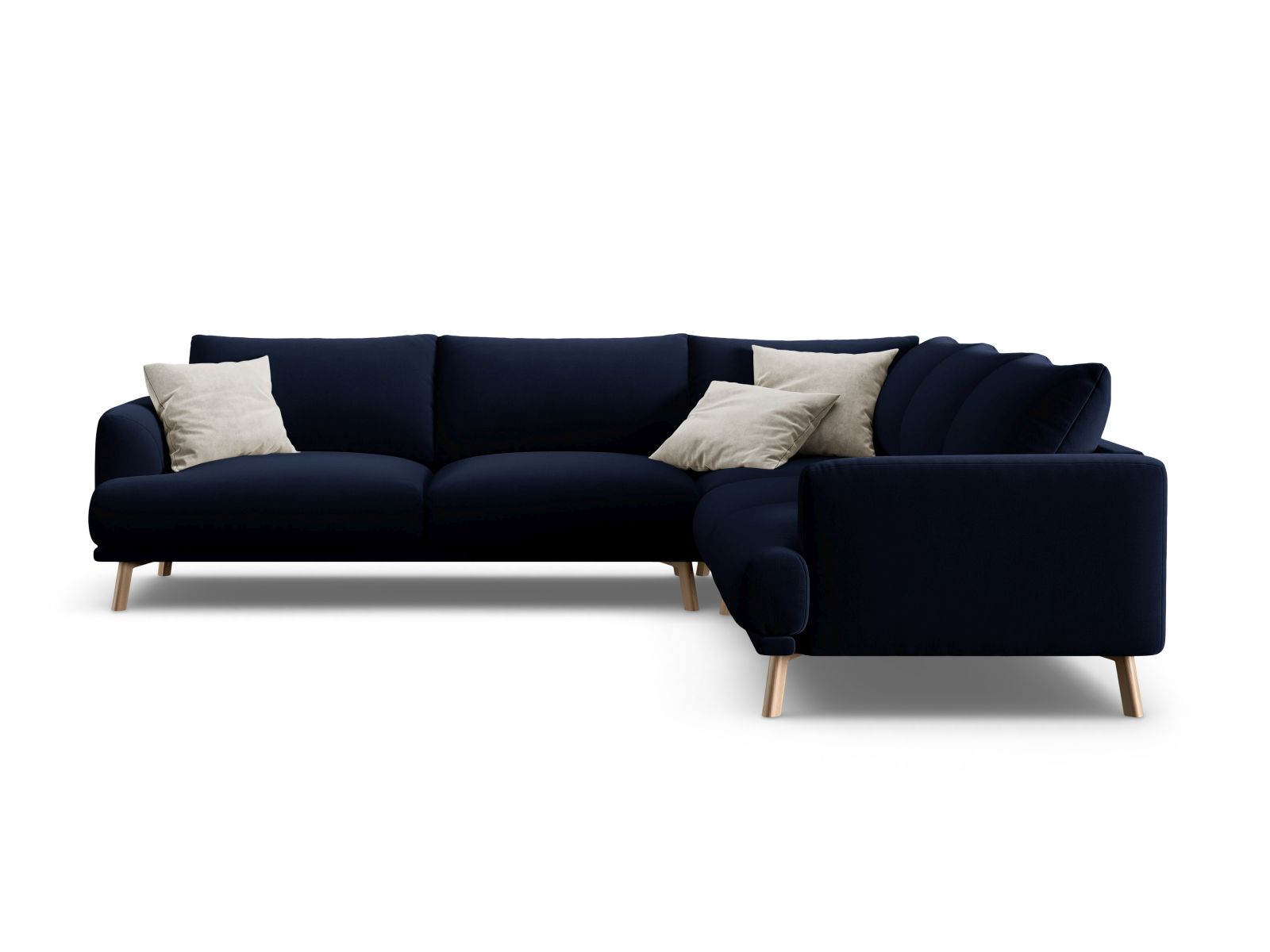 Velvet Symmetrical Corner Sofa, "Naomi", 5 Seats, 280x280x75