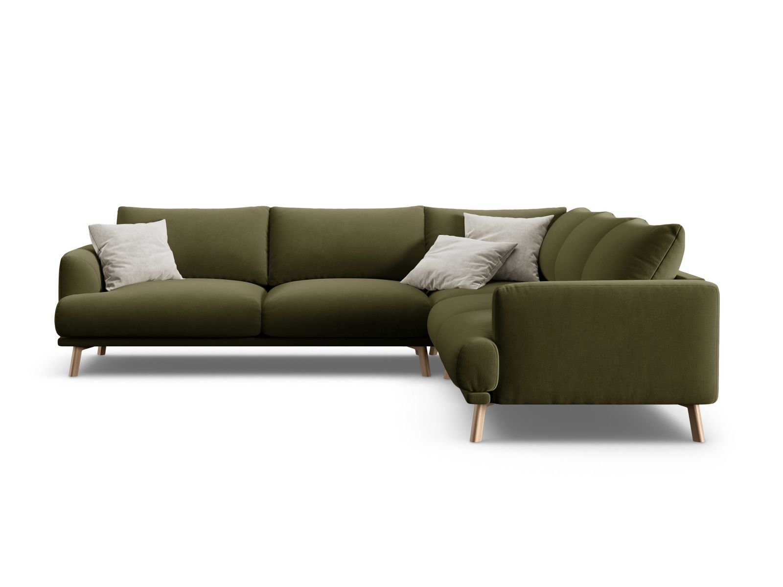 Velvet Symmetrical Corner Sofa, "Naomi", 5 Seats, 280x280x75