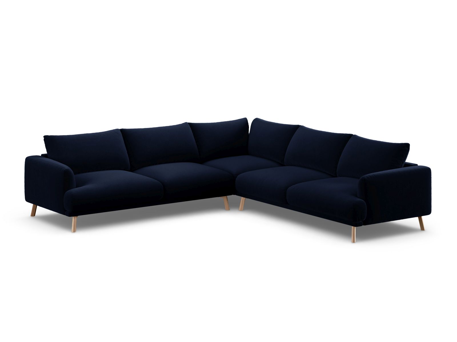 Velvet Symmetrical Corner Sofa, "Naomi", 5 Seats, 280x280x75