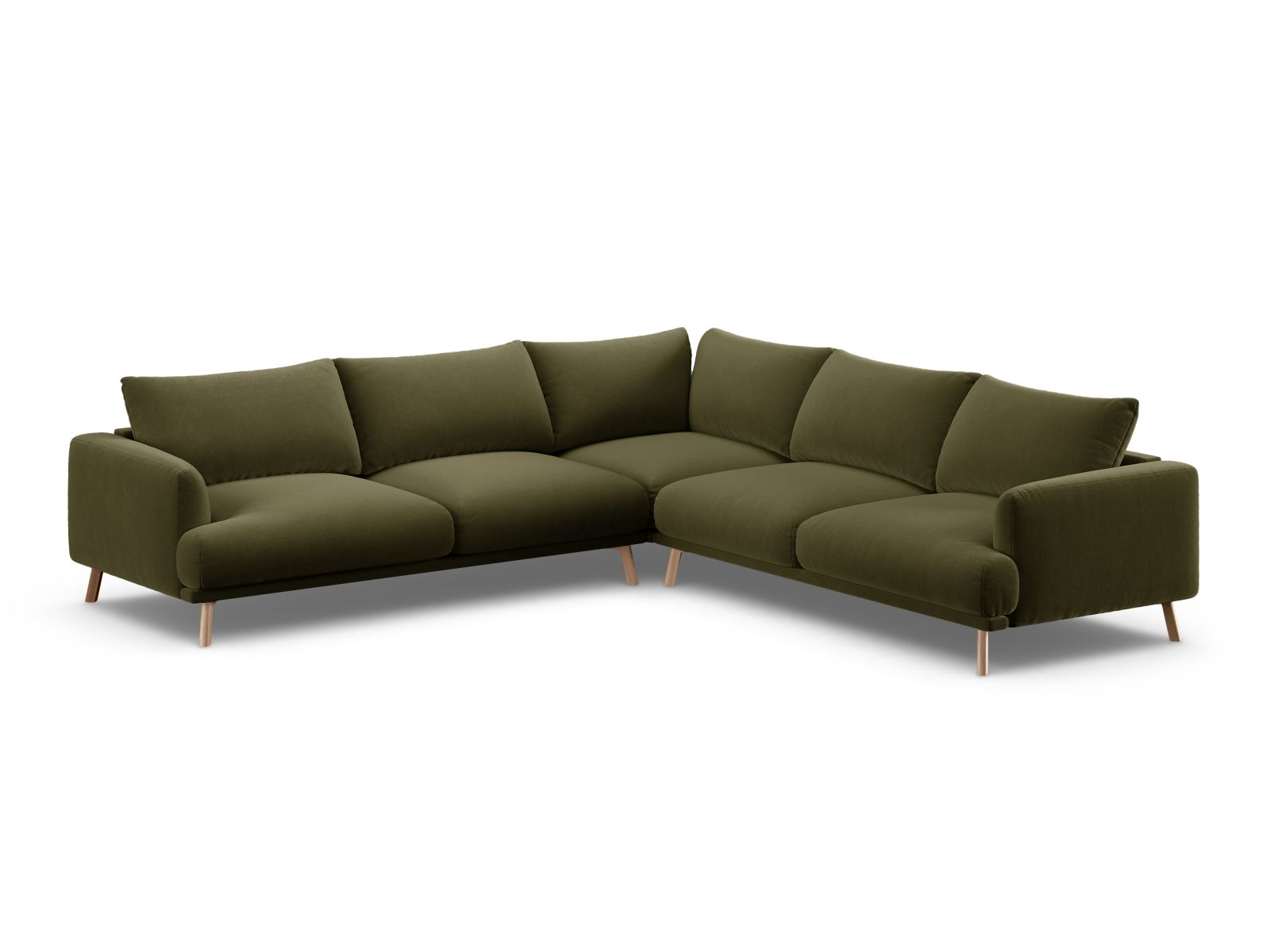 Velvet Symmetrical Corner Sofa, "Naomi", 5 Seats, 280x280x75