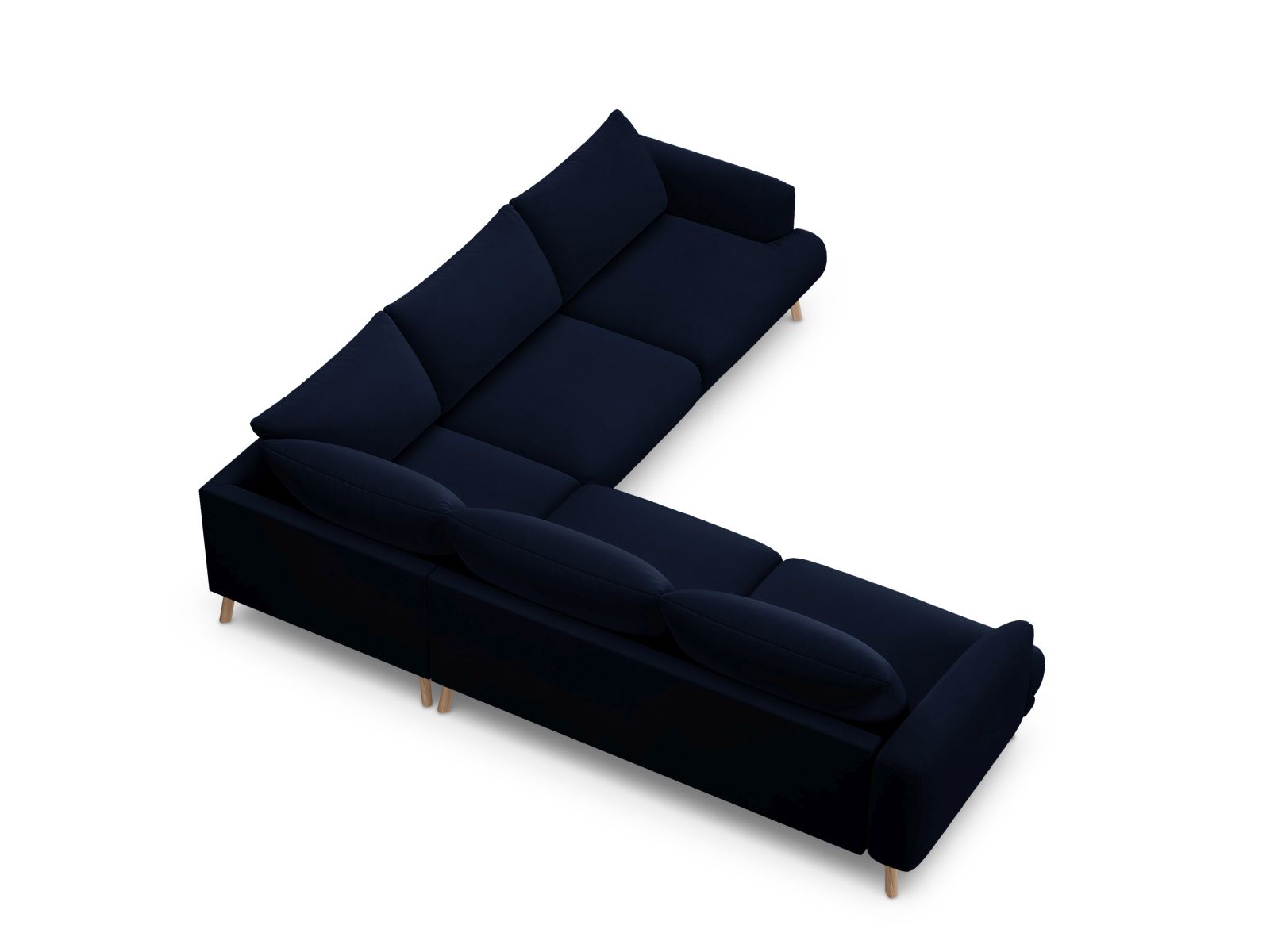 Velvet Symmetrical Corner Sofa, "Naomi", 5 Seats, 280x280x75