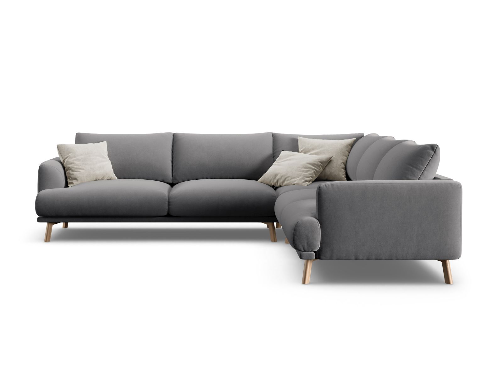 Velvet Symmetrical Corner Sofa, "Naomi", 5 Seats, 280x280x75