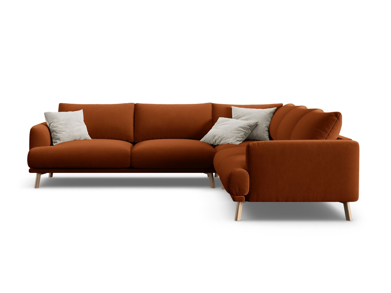 Velvet Symmetrical Corner Sofa, "Naomi", 5 Seats, 280x280x75