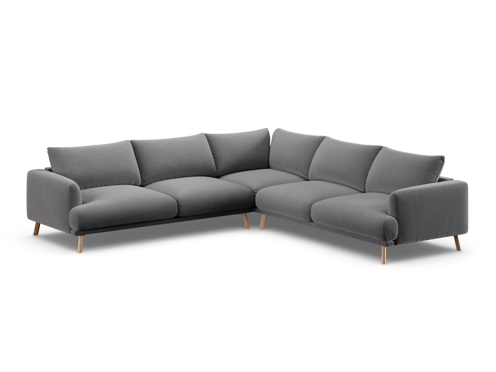 Velvet Symmetrical Corner Sofa, "Naomi", 5 Seats, 280x280x75