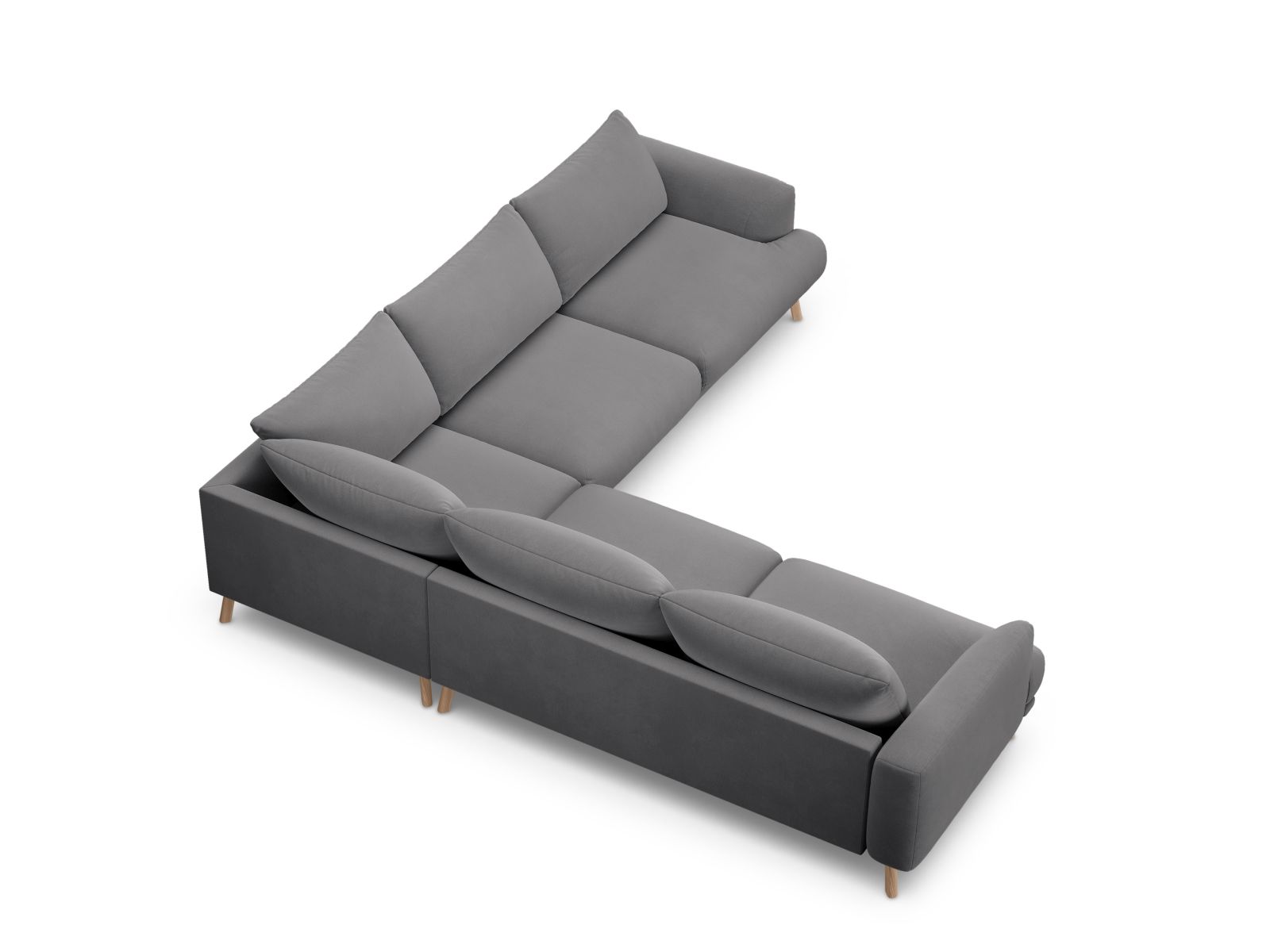 Velvet Symmetrical Corner Sofa, "Naomi", 5 Seats, 280x280x75