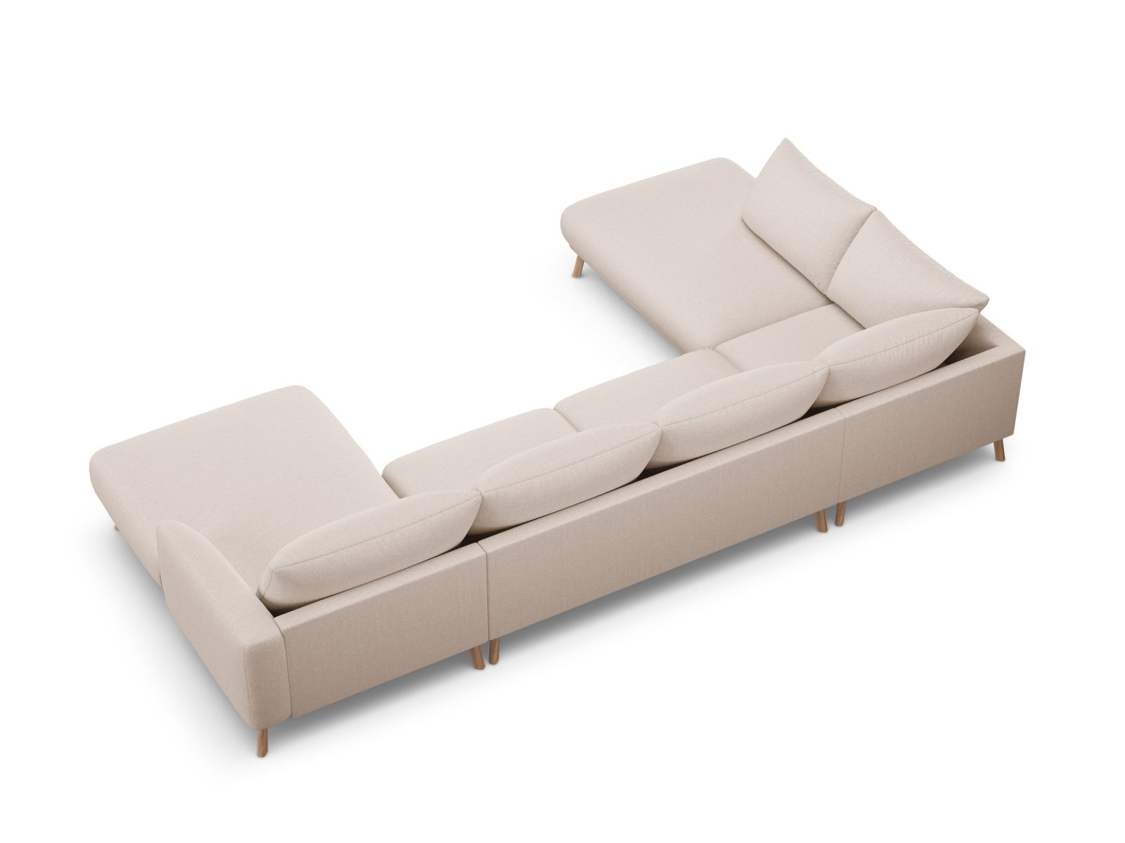 Panoramic Left Corner Sofa, "Naomi", 6 Seats, 365x235x75