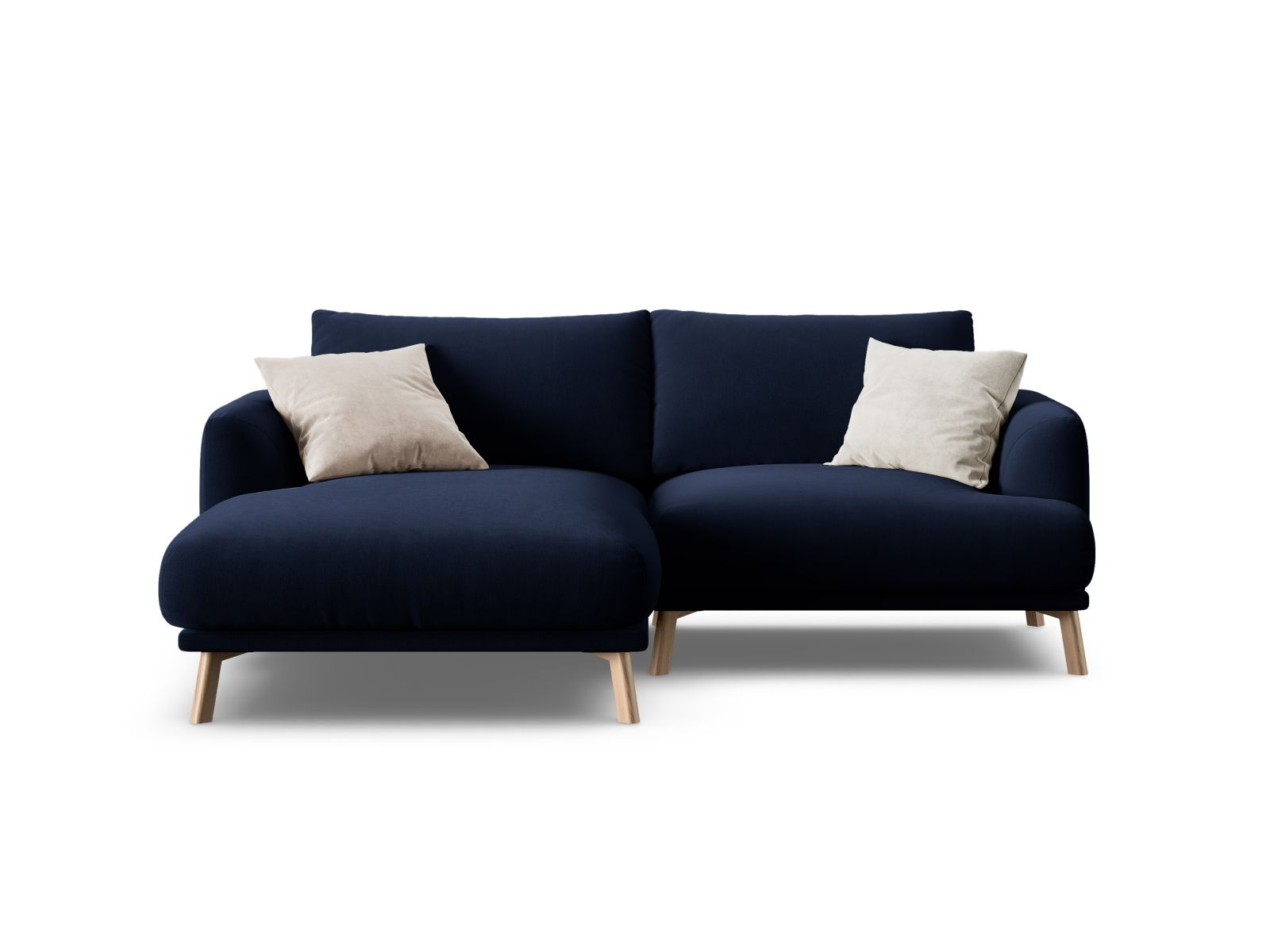 Velvet Left Corner Sofa, "Naomi", 3 Seats, 200x170x75