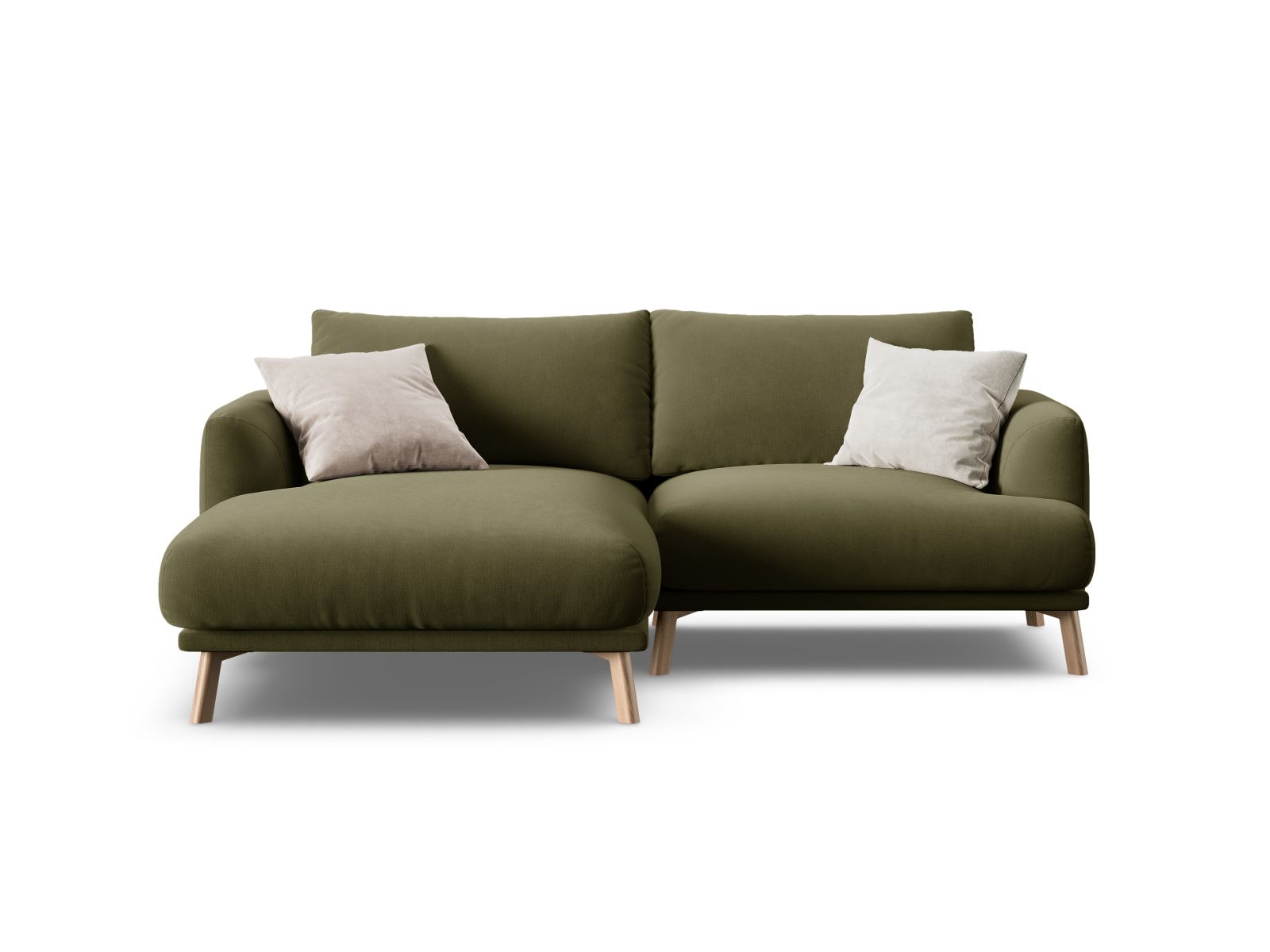 Velvet Left Corner Sofa, "Naomi", 3 Seats, 200x170x75