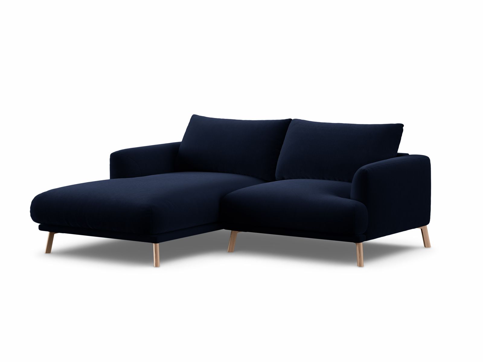 Velvet Left Corner Sofa, "Naomi", 3 Seats, 200x170x75