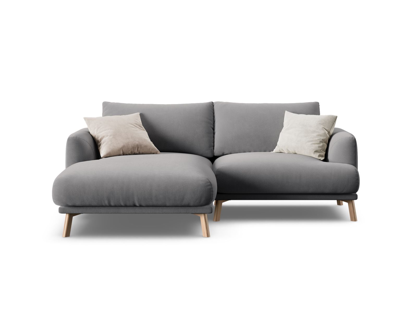 Velvet Left Corner Sofa, "Naomi", 3 Seats, 200x170x75