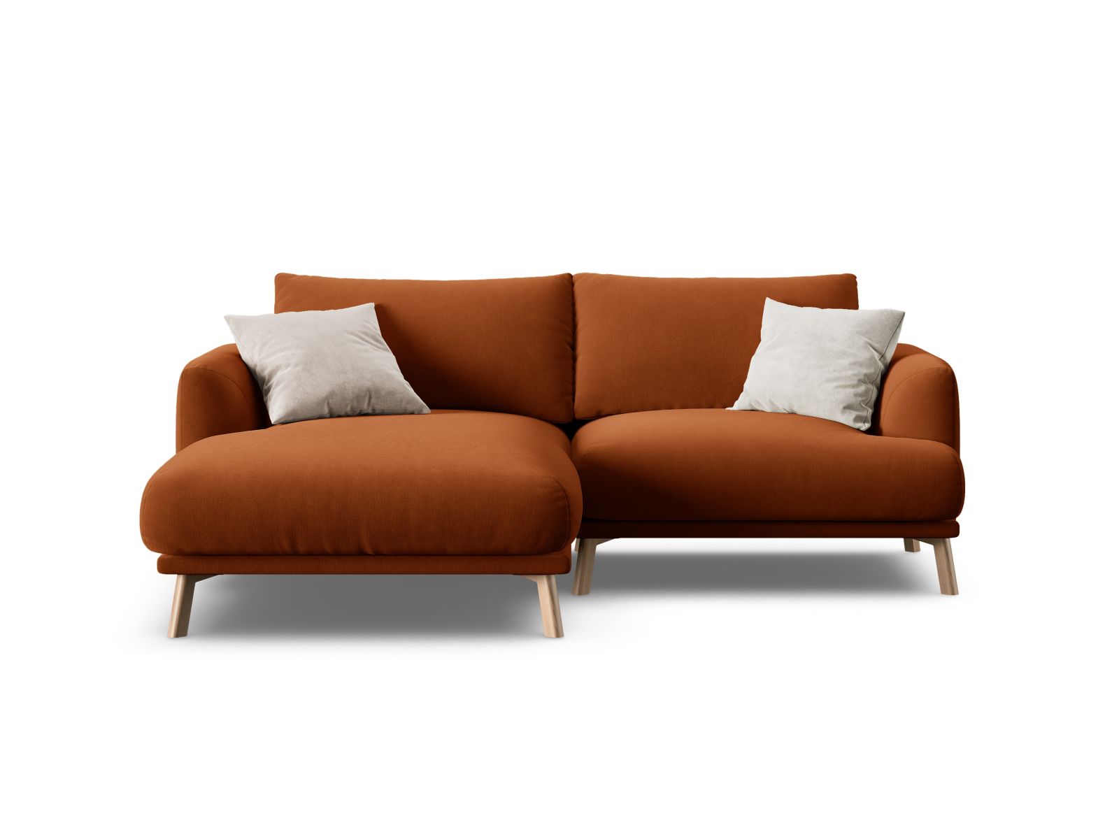 Velvet Left Corner Sofa, "Naomi", 3 Seats, 200x170x75