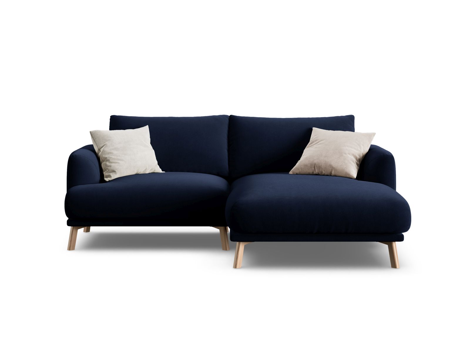 Velvet Right Corner Sofa, "Naomi", 3 Seats, 200x170x75
