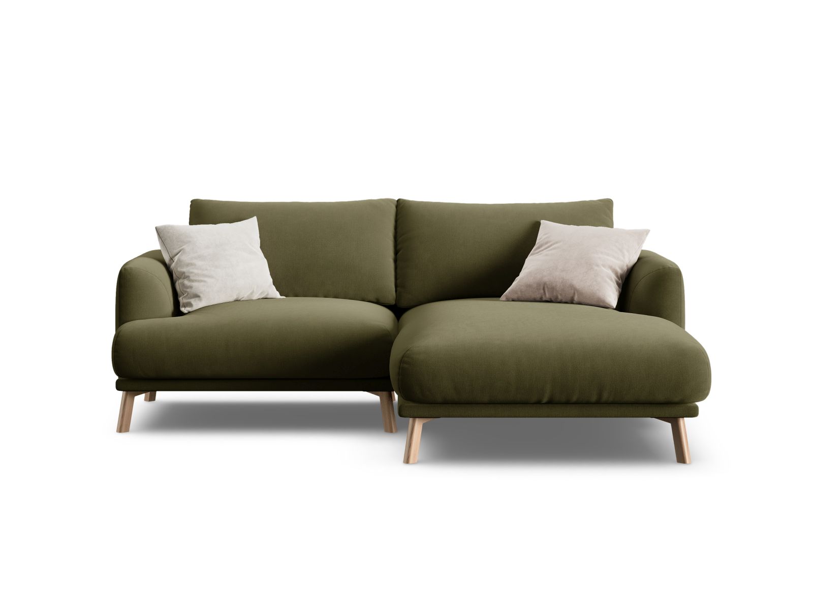 Velvet Right Corner Sofa, "Naomi", 3 Seats, 200x170x75