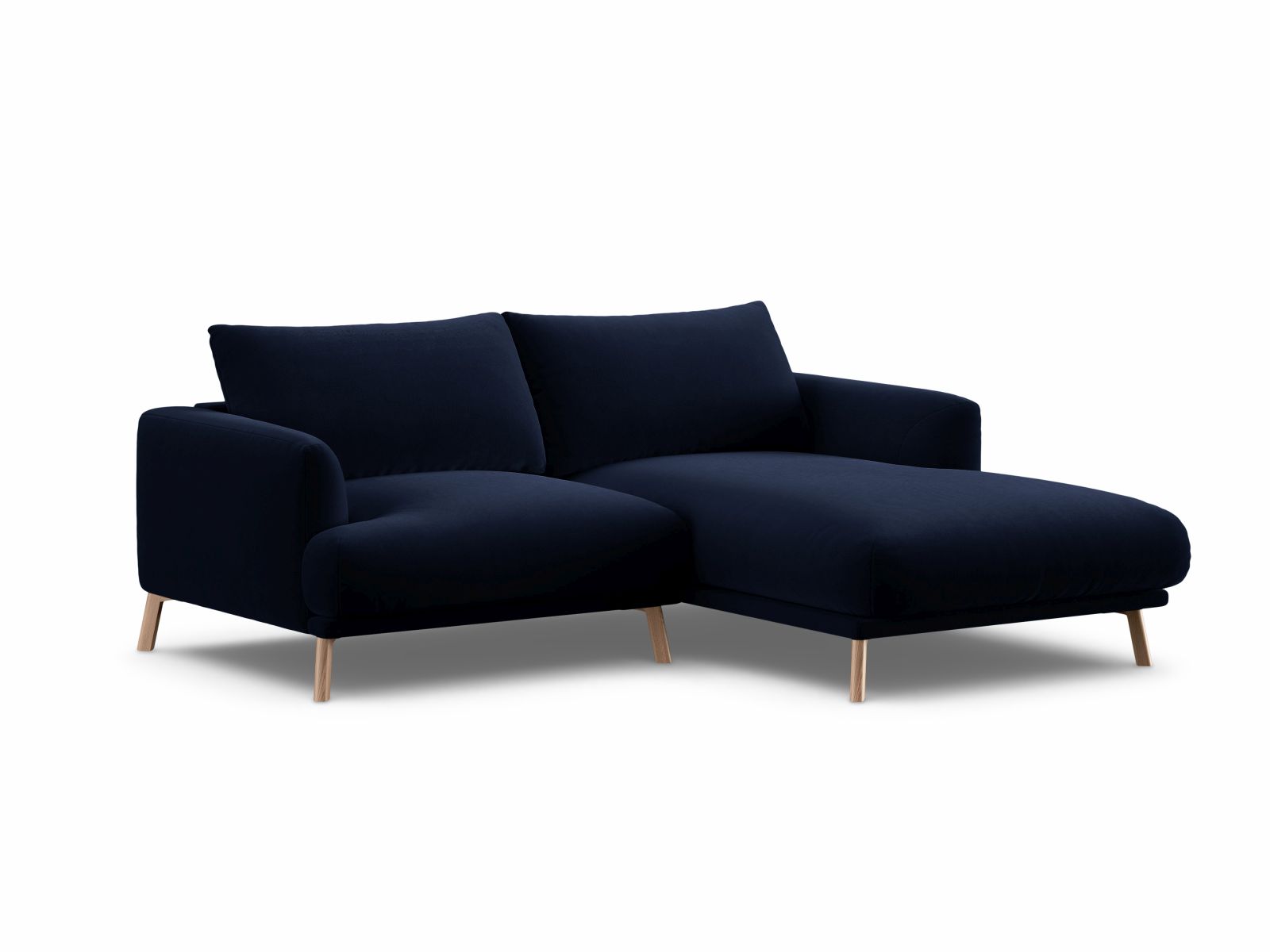 Velvet Right Corner Sofa, "Naomi", 3 Seats, 200x170x75