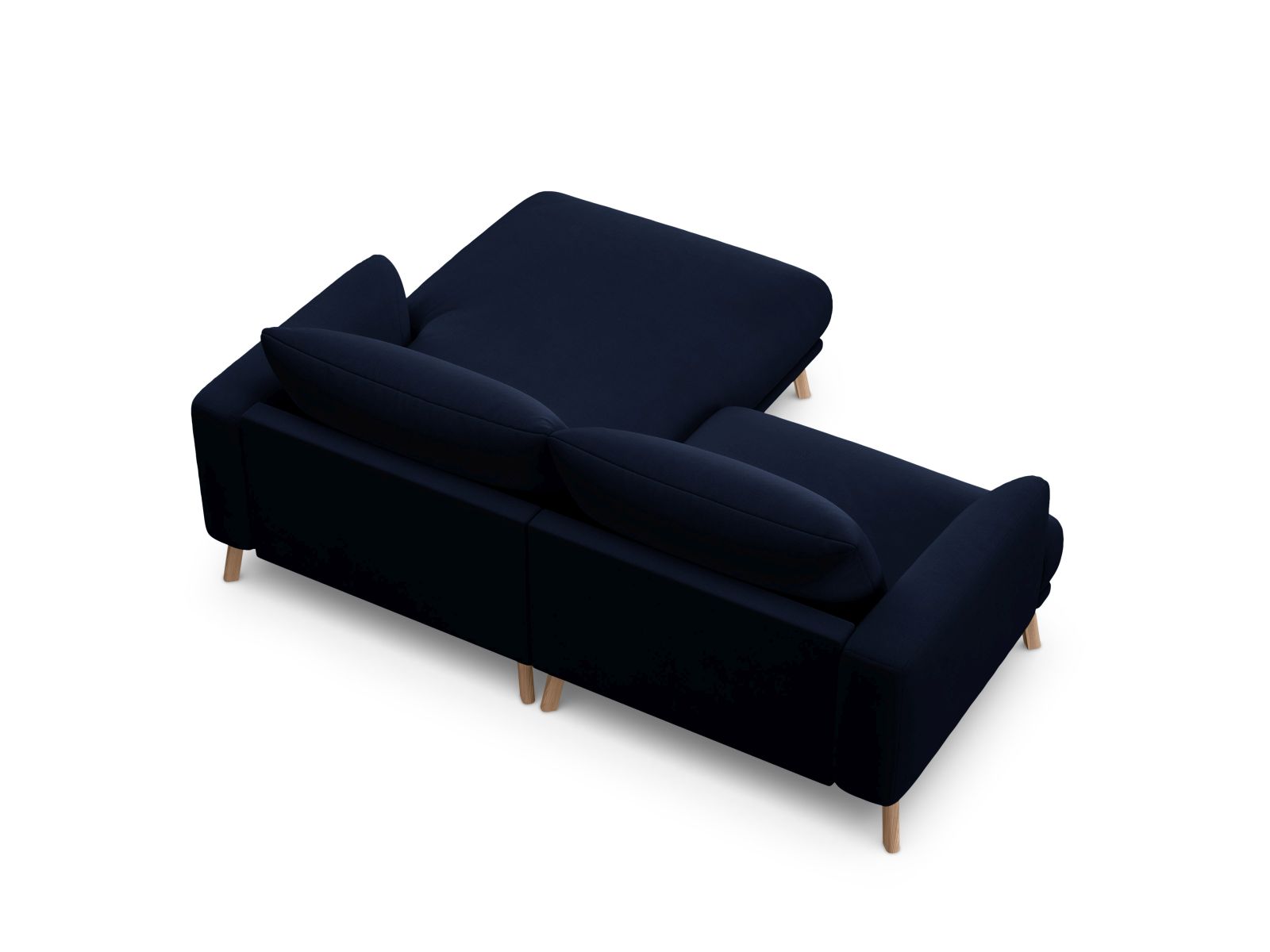 Velvet Right Corner Sofa, "Naomi", 3 Seats, 200x170x75