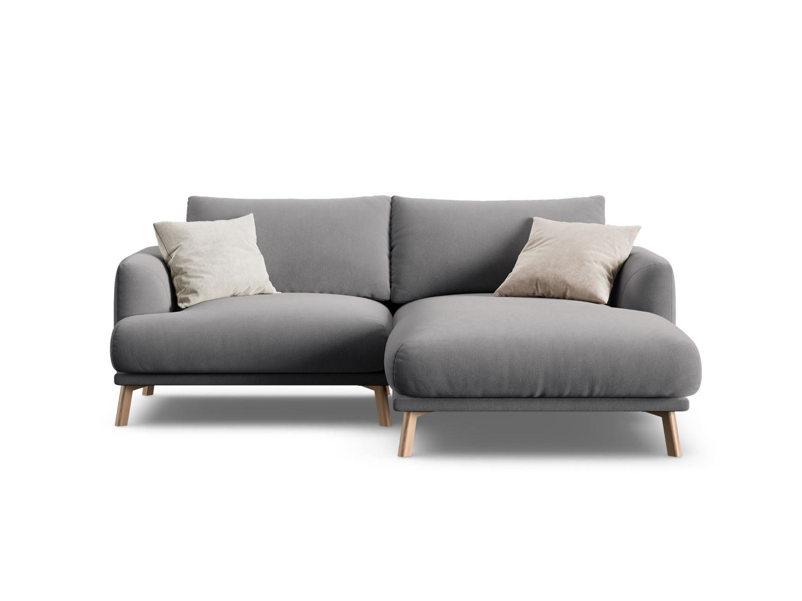 Velvet Right Corner Sofa, "Naomi", 3 Seats, 200x170x75