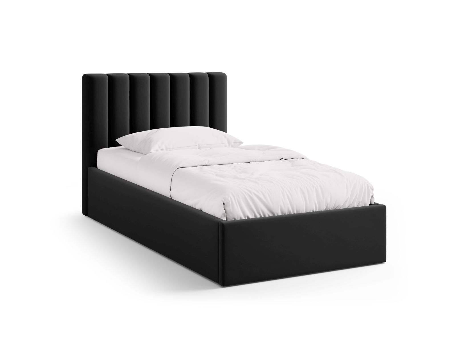 Velvet Storage Bed With Headboard, "Allison", 100x220x95