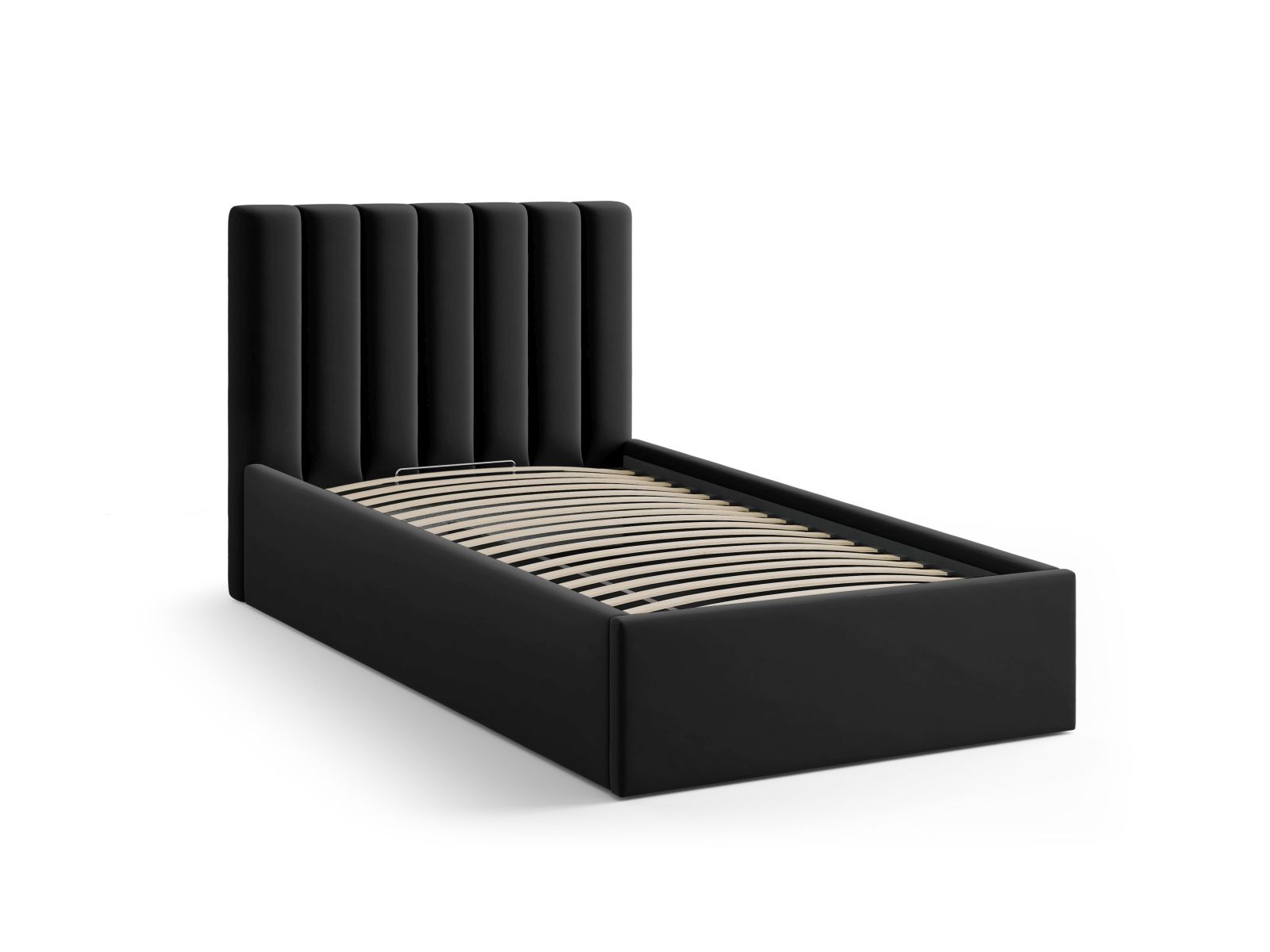 Velvet Storage Bed With Headboard, "Allison", 100x220x95