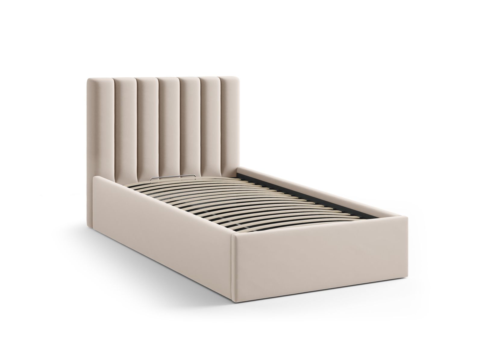 Velvet Storage Bed With Headboard, "Allison", 100x220x95