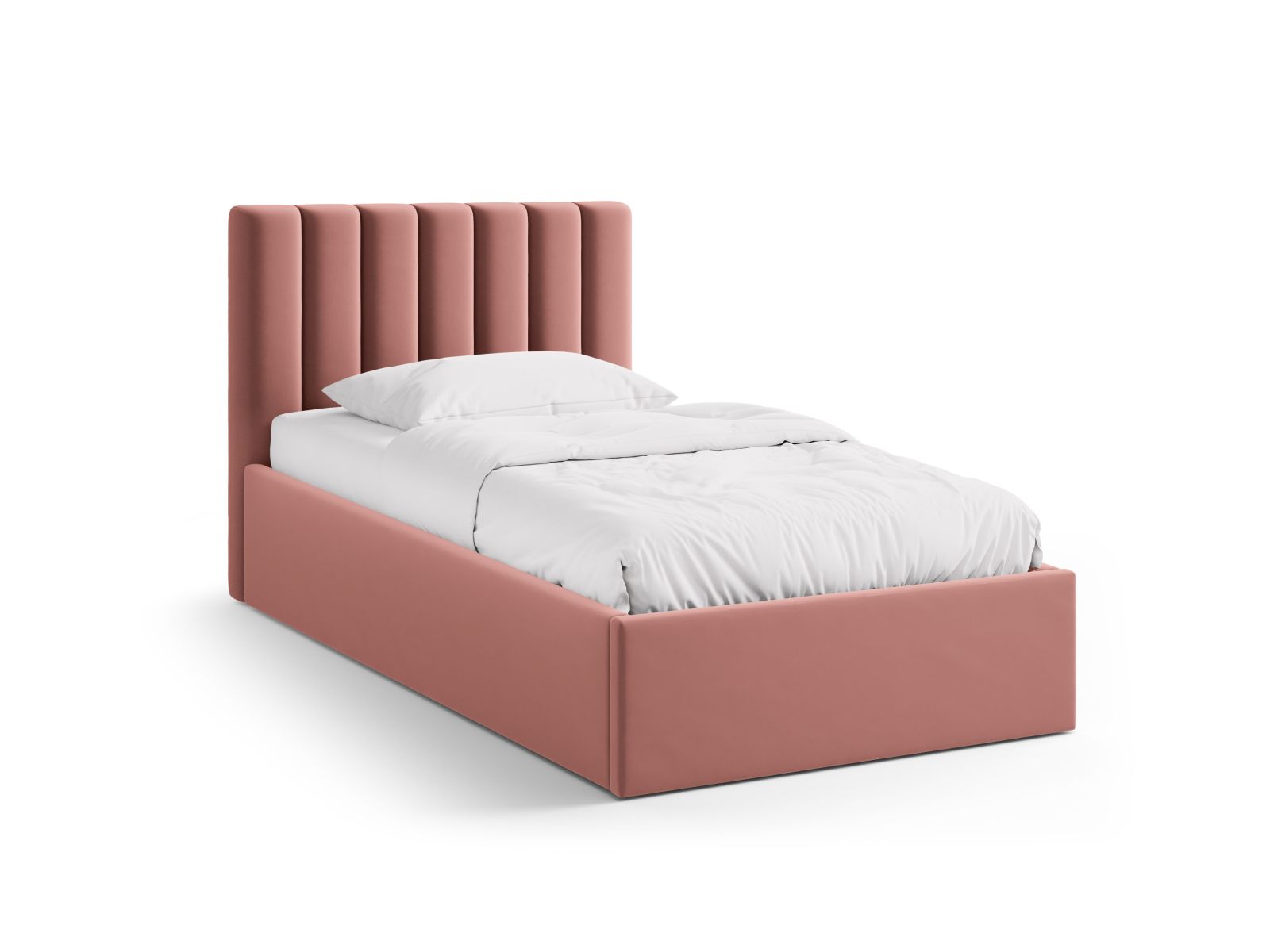 Velvet Storage Bed With Headboard, "Allison", 100x220x95